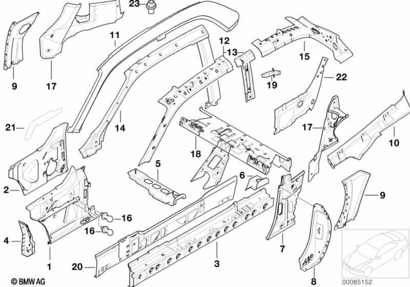 BMW左側の本物のシートコンソール（41128398625）| 41128398625