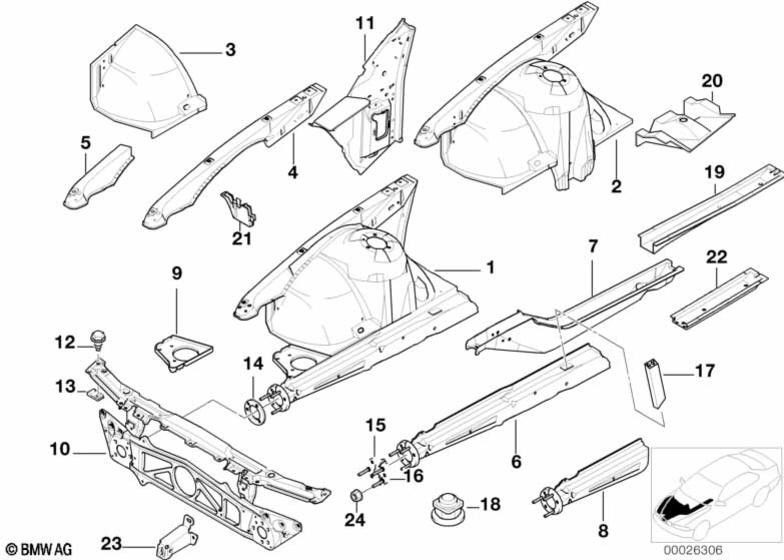 BMW本物のラダウスフロント左ベース（41148170377）| 41148170377