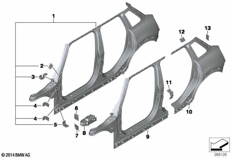 BMW純正強化シートCピラー右（41217407926）| 41217407926