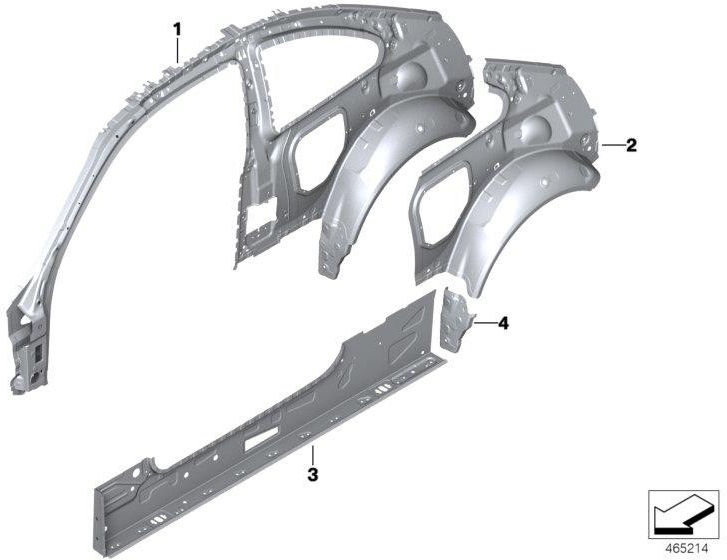 BMW純正schliesseblech radhaus right（41218069024）| 41218069024
