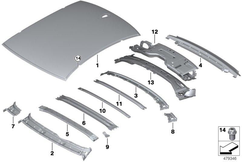 BMW本物の屋根の建物スキンカーボン（41318065855）| 41318065855