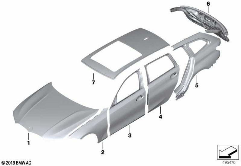 BMW本物のドアバック右（41517482282）| 41517482282