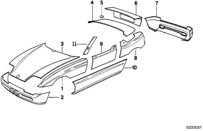 BMW右の生の部分の本物のドアの外皮（41519070236）| 41519070236