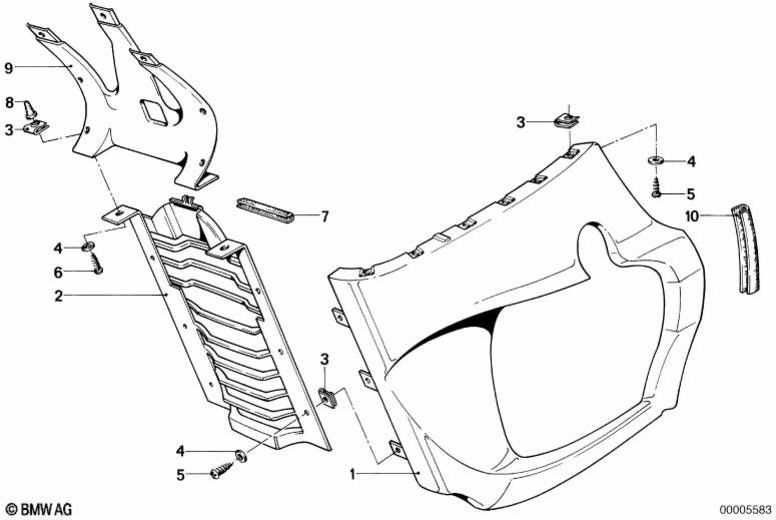 BMW本物のエンジンクラッドプライミング右（46630025402）| 46630025402