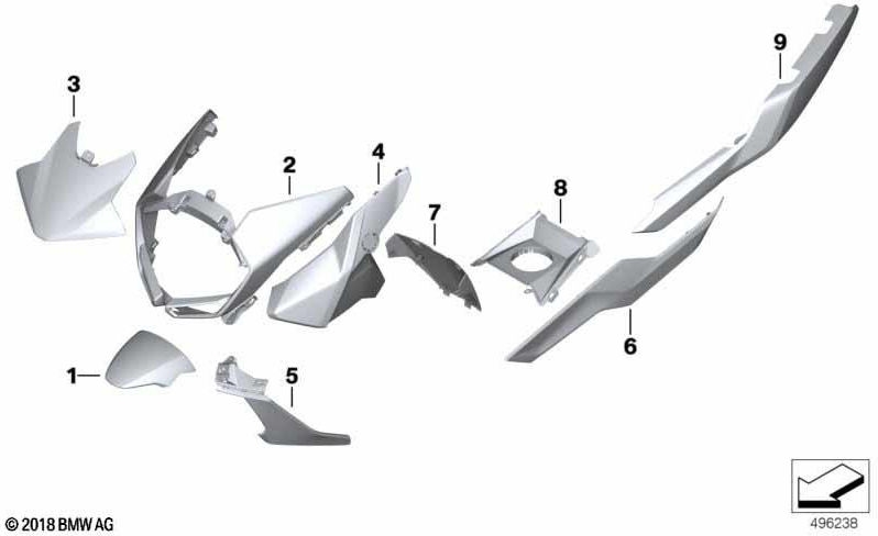 BMW正面右の生のパーツ /ブランク（46638394632）の本物のサイドクラッディング| 46638394632