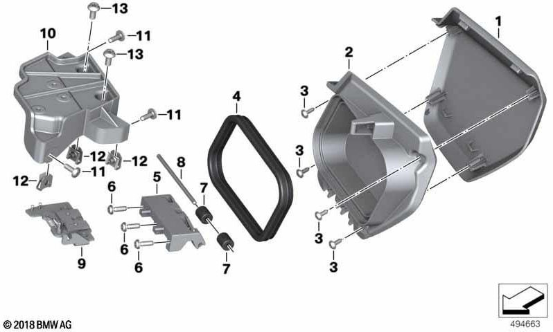 BMW左側の本物のStaufachカバー（46638558259）| 46638558259
