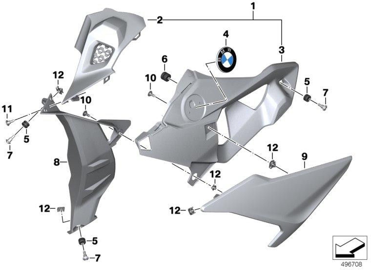 BMW左の生の部分 /空白の本物のサイドクラッド（46638560319）| 46638560319