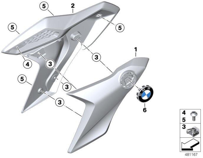 BMW本物の吸気シュノーケリングカバー左（46638560417）| 46638560417