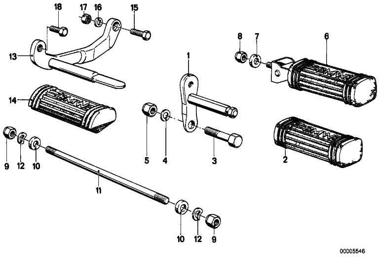BMW本物のフットレスト右（46711236309）| 46711236309