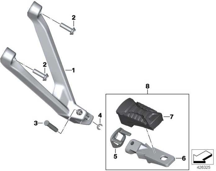 BMW右K49（46718553846）の背後にある本物のフットレストホルダー| 46718553846