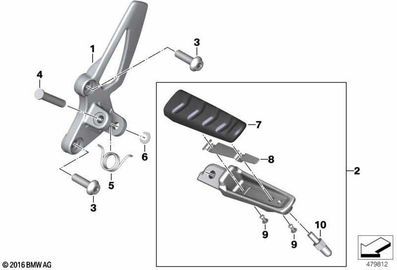BMW右側の本物のFussrastenPlatte（46718564595）| 46718564595