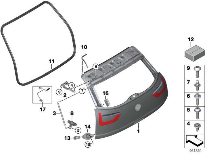 BMWリアウィンドウ付きの本物のテールゲート（51007377186）| 51007377186