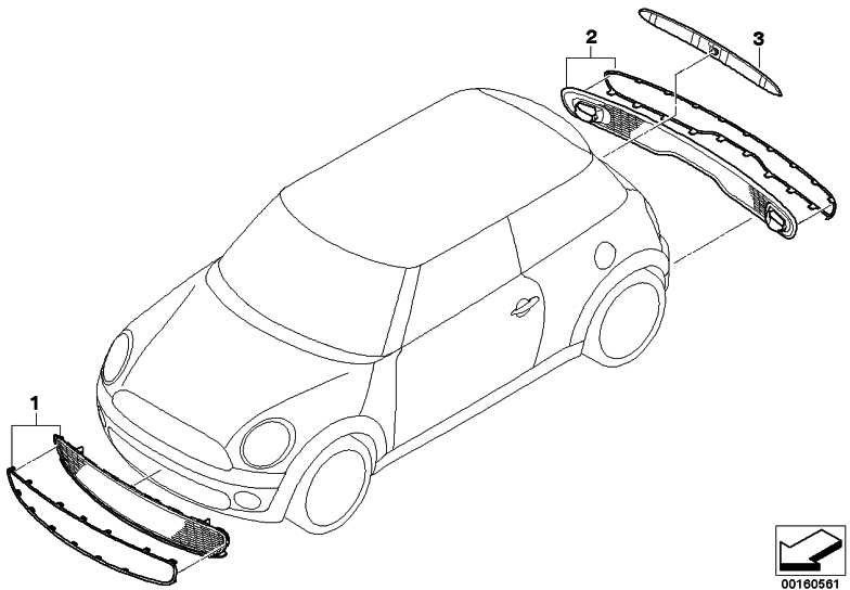 MINI（51112755465）の下のBMW純正観賞用グリル| 51112755465