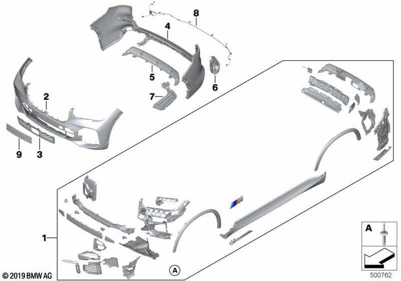 BMW本物のクラッディングブッシュプライミング-M-（51115A0BD57）| 51115a0bd57