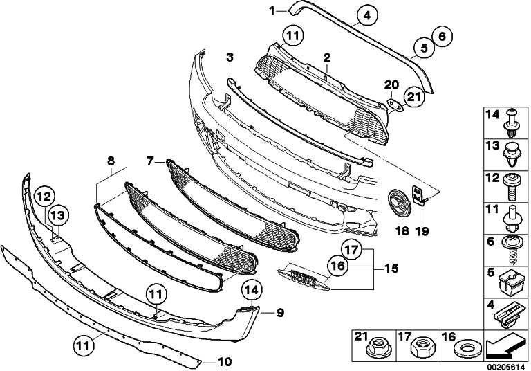 BMW本物のブレンド装飾用フロントクロムミニ（51117209904）| 51117209904