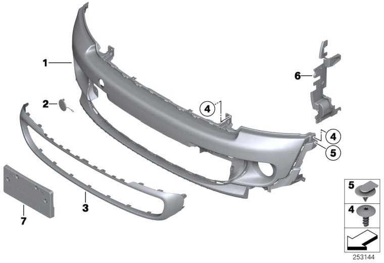 BMW本物のクラッディングブッシュ-Grapiners Primed Mini（51117268743）| 51117268743