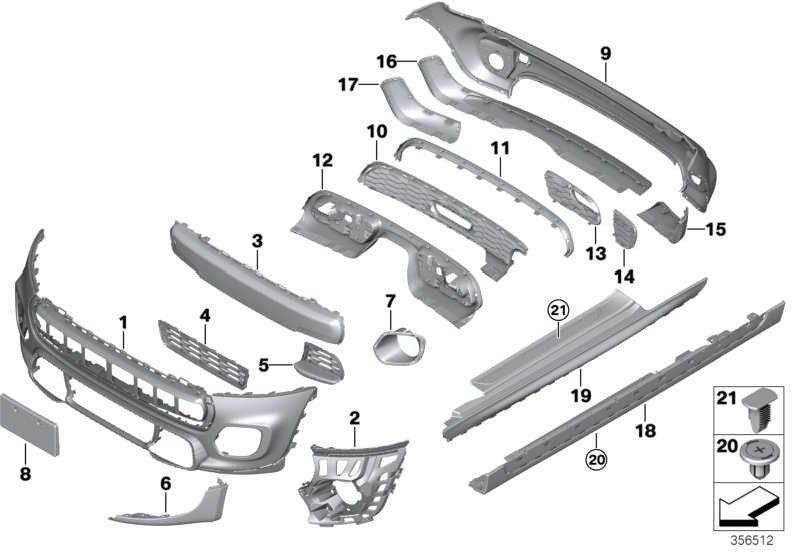 右側のBMW本物のブレンドフォグライトJohn Cooper W. Mini（51117365146）| 51117365146
