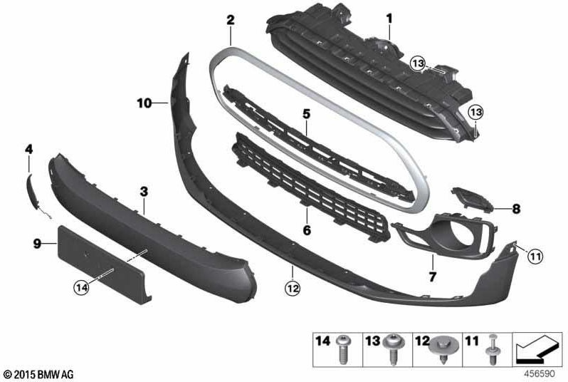 BMW本物のブラックバンドスポイラーフロントブラック（51117376368）| 51117376368