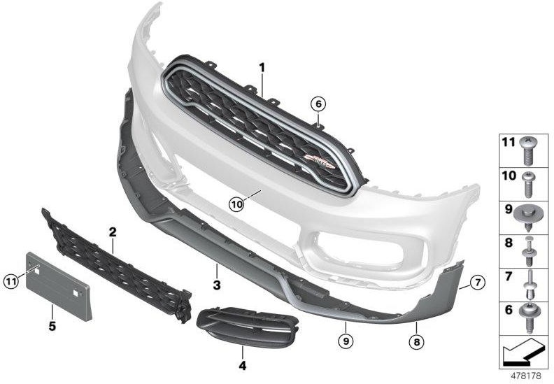 BMW本物のブレンドBugleucht Right JCW（51117390554）| 51117390554