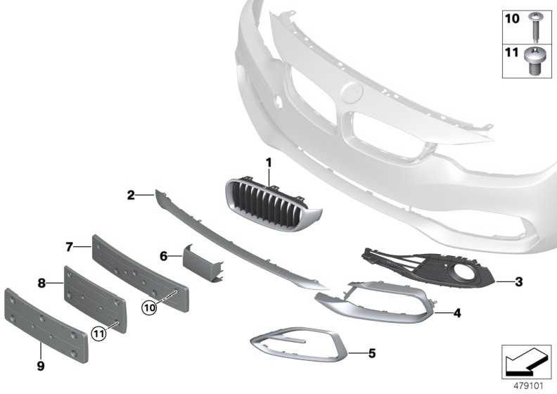 BMW本物のグリッド件名left Sport/Luxury L.（51117432615）| 51117432615