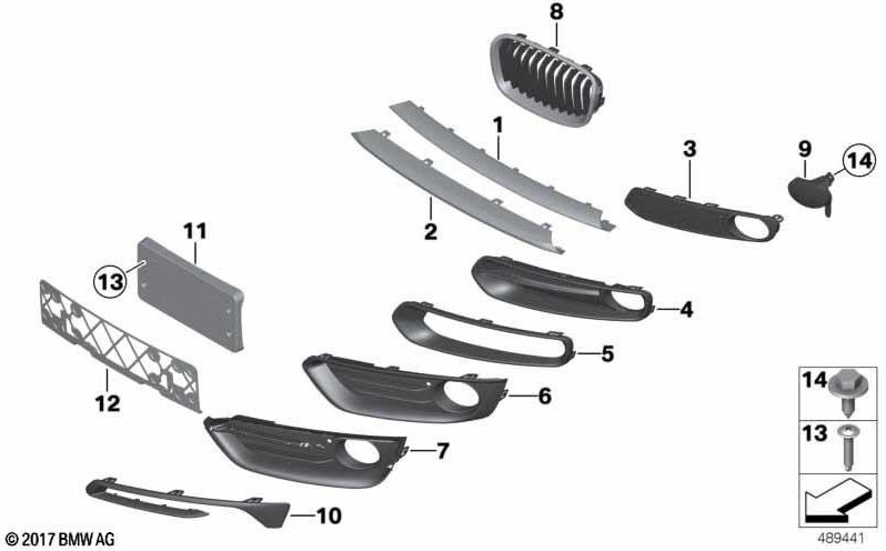 BMW本物のBlare Giller Left Chromium（51117452305）| 51117452305