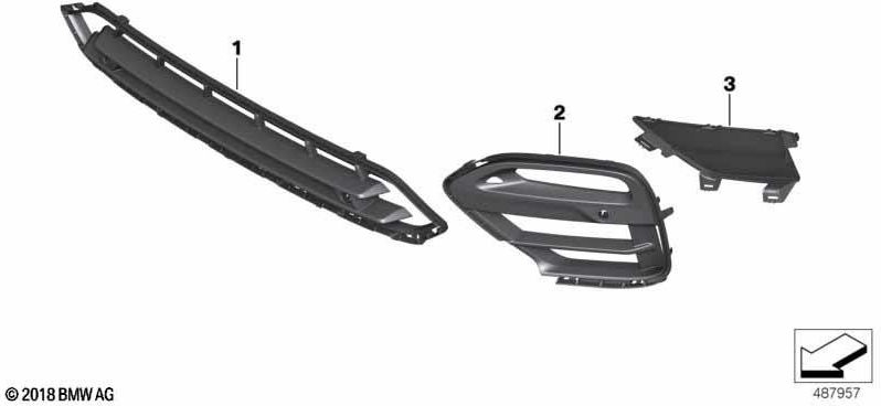 PDC X-Line（51117463832）を使用して、サイドのBMW本物のグリッド| 51117463832