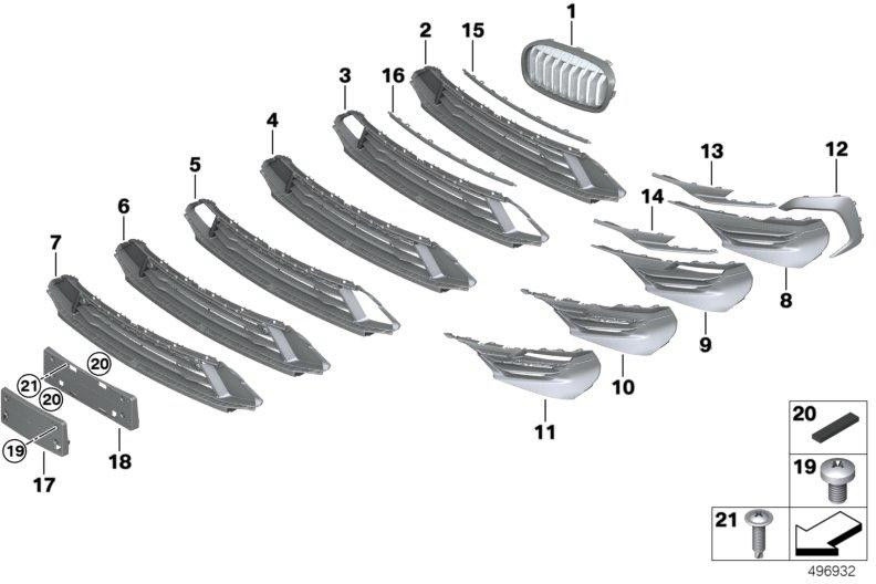 左の贅沢にあるBMW本物のオーガーバッグ（51117473197）| 51117473197
