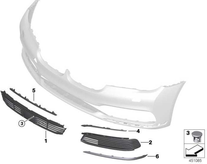 BMW純正グリル空気の吸気は部分的に。純粋なexc。 / NSW（5117486838）| 51117486838