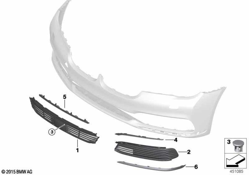 BMW本物のグリッドエアインテークオープン左ベース（51117486839）| 51117486839