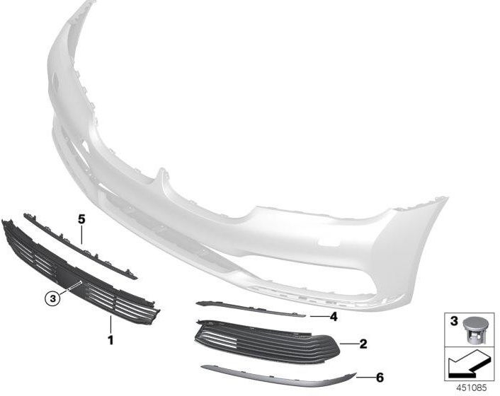 BMW本物のグリッドエアインテークオープン正しい基準（51117486840）| 51117486840