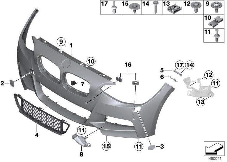 BMW本物のグリルミットフロント-m- acc（51118061808）| 51118061808
