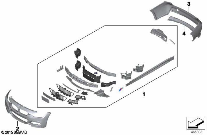 BMW純正クラッディングバンピングキャッチャーフロントM US PDC PMA（51118067953）| 51118067953