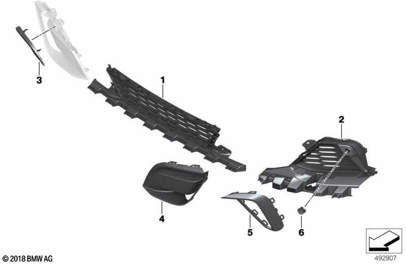 BMW本物のグリッドエアインテークミドル（51118069766）| 51118069766