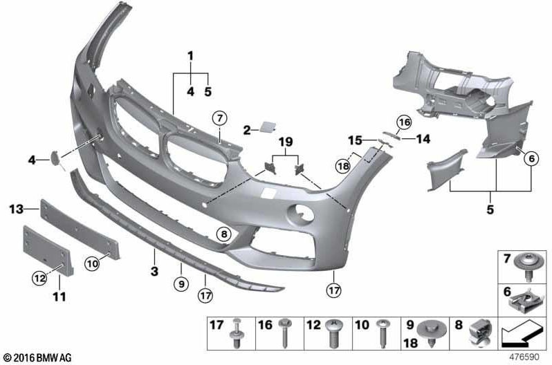 BMW純正クラッディングブッシュ - プライミングM / PDC / PMA（51118072771）| 51118072771
