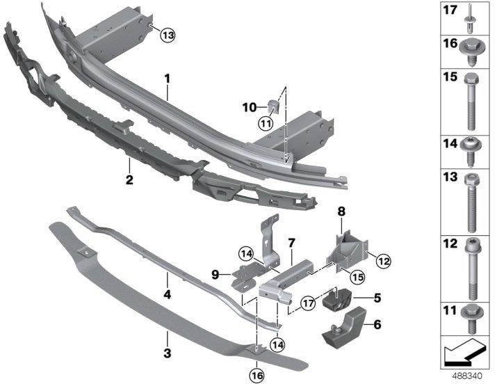 BMW本物の交差ビームバンパーM5 FFR（51118073502）| 51118073502