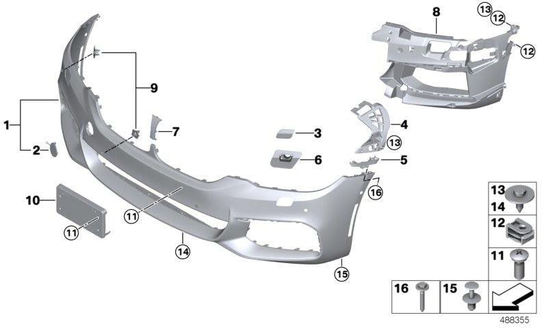 bmwフロントでの本物のクラッディングバンミングトリミング-m5-（51118073721）| 51118073721
