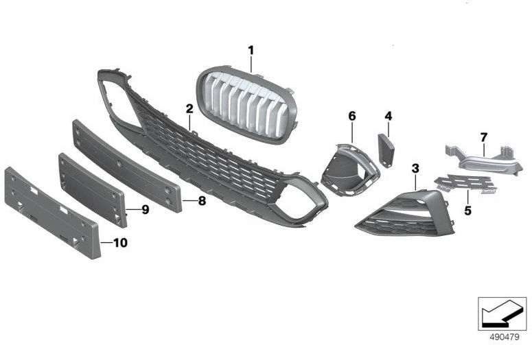 BMW本物のギターサイド右-M-（51118073898）| 51118073898