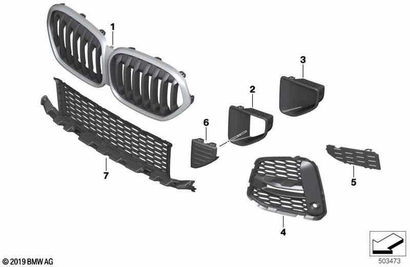 BMW本物のギッターMitte M（51118075893）| 51118075893