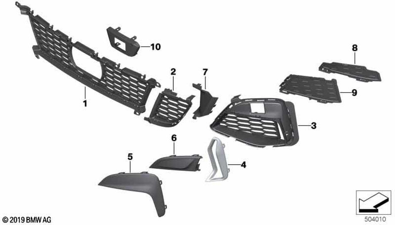 BMW本物のグリッドエアインテークセンターMRR（51118079592）| 51118079592