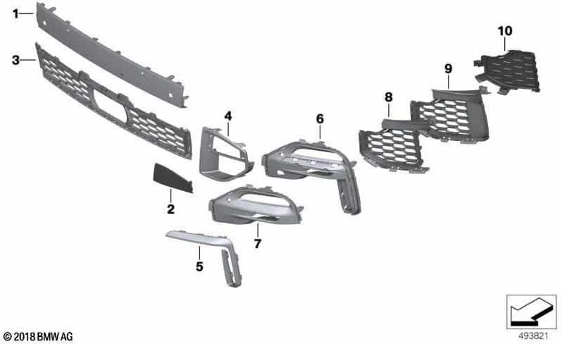 BMW本物の開口部塗装バンパーの前に（51118099662）| 51118099662