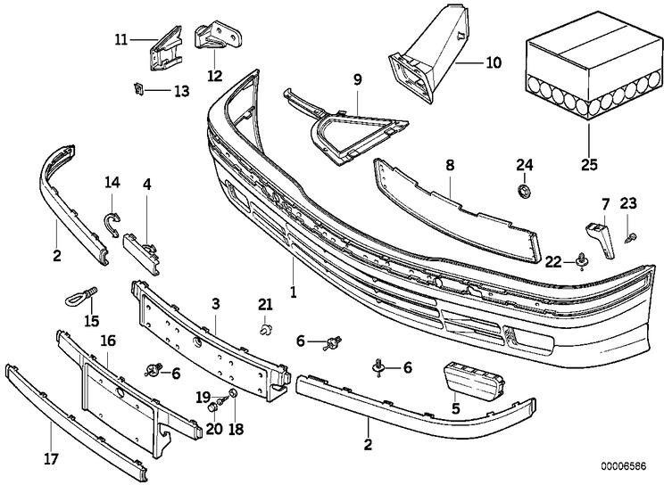 BMWフロントダークグレーの本物のクラッディングバンパー（51118122313）| 51118122313