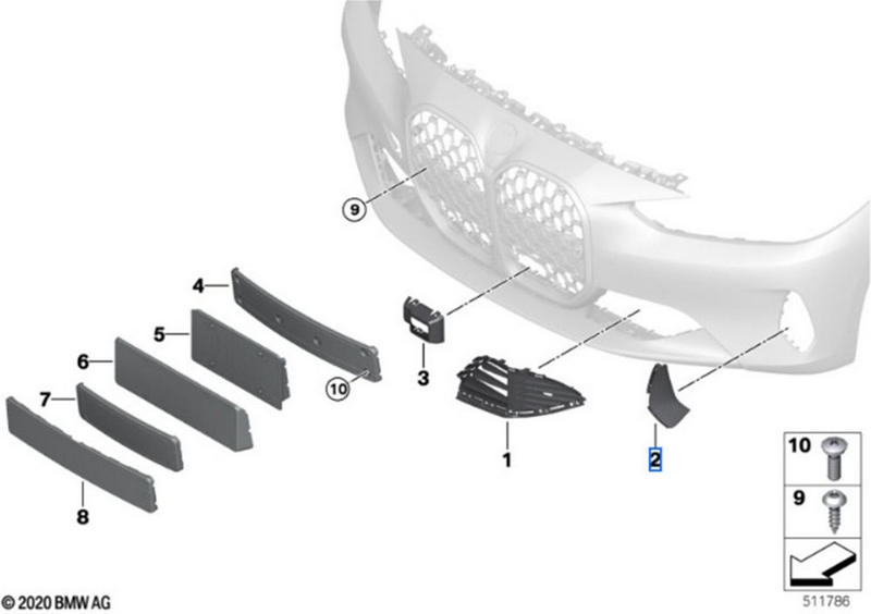 BMW本物のaircurtain right（51118497828）| 51118497828