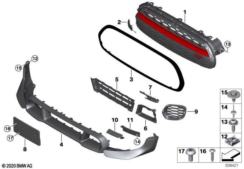 BMWフロントGPでの本物のカバーけん引lacse（51119481339）| 51119481339