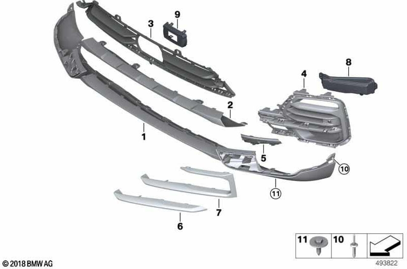 BMWフロントX-Lineでの本物の開口部（51119881521）| 51119881521