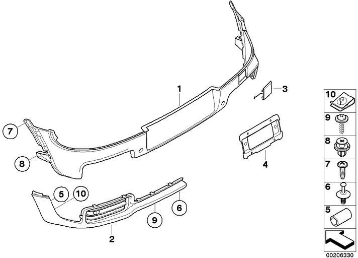 BMW本物のクラッディングブッシュプライミドPDC（51122156717）| 51122156717