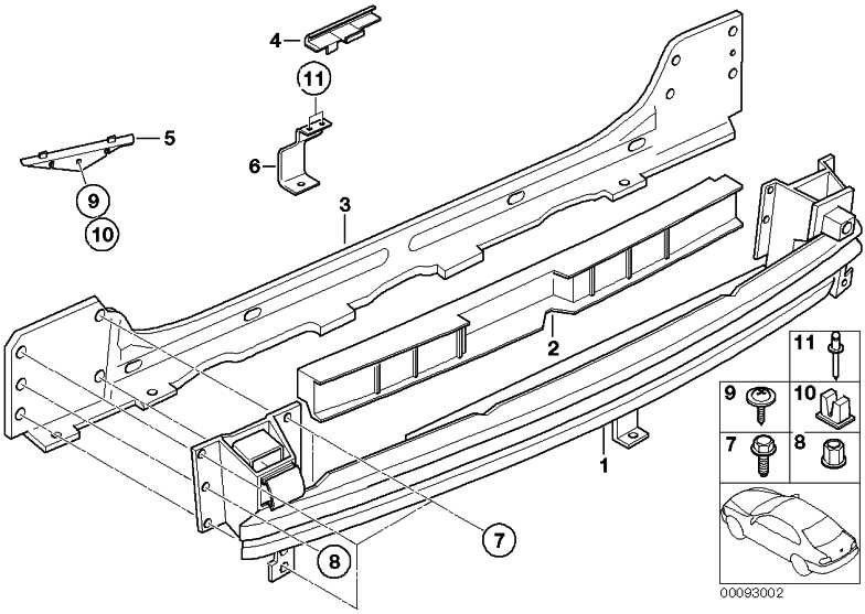 BMW本物のStossabsorber Mitte Mini（51127057484）| 51127057484