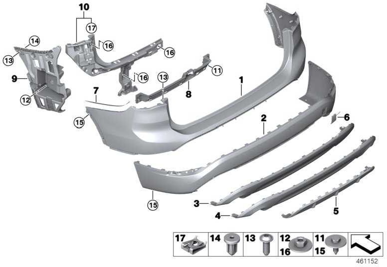 BMW純正クラッディングラッシュキャッチャー最終ライン2-Brothy X1（51127403396）| 51127403396