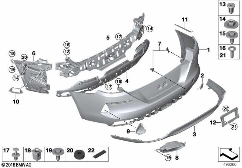 BMW本物のクラッディングバンプキャッチャーボトム（51127449722）| 51127449722