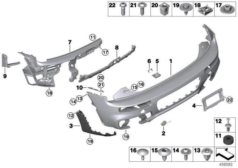 BMW本物のクラッディングバンピングキャッチャープライミングJCW / PDC（51127450117）| 51127450117