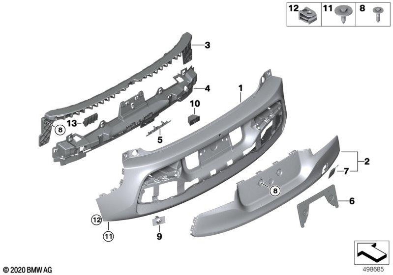 BMW本物のカバーレイヤードトーイングバック（51127462332）| 51127462332
